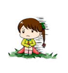 girl's ponytail flower（個別スタンプ：3）