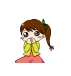 girl's ponytail flower（個別スタンプ：13）