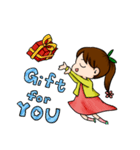girl's ponytail flower（個別スタンプ：14）