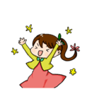 girl's ponytail flower（個別スタンプ：15）
