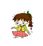 girl's ponytail flower（個別スタンプ：17）
