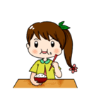 girl's ponytail flower（個別スタンプ：19）
