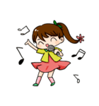 girl's ponytail flower（個別スタンプ：20）