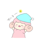羊と白猫のゆるめスタンプ（個別スタンプ：1）
