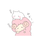 羊と白猫のゆるめスタンプ（個別スタンプ：2）