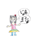 女の子と動物スタンプ（個別スタンプ：4）