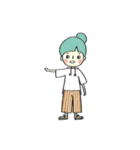 little girl and little boy（個別スタンプ：30）