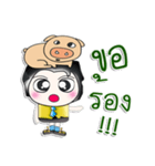 Mr. Kanaka and pig..^^（個別スタンプ：12）