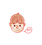 The playful boy whose hair in red（個別スタンプ：1）