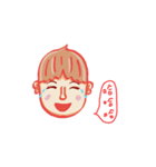 The playful boy whose hair in red（個別スタンプ：3）