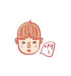 The playful boy whose hair in red（個別スタンプ：7）