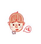 The playful boy whose hair in red（個別スタンプ：8）