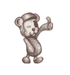 レトロなかわいいクマのキャラクター（個別スタンプ：1）