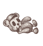 レトロなかわいいクマのキャラクター（個別スタンプ：3）