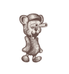 レトロなかわいいクマのキャラクター（個別スタンプ：4）