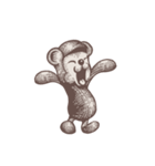 レトロなかわいいクマのキャラクター（個別スタンプ：7）