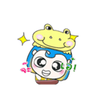 >>Mr. Kuririn and frog..<<（個別スタンプ：19）