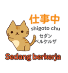 猫の毎日 日本語インドネシア語（個別スタンプ：30）