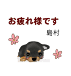 島村さん用の名前スタンプ・子犬イラスト（個別スタンプ：14）