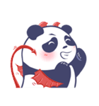Happy Blue Panda (Chinese version)（個別スタンプ：37）