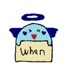 Cute blue Anglov（個別スタンプ：34）