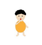 a curly-haired boy（個別スタンプ：7）