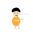 a curly-haired boy（個別スタンプ：9）