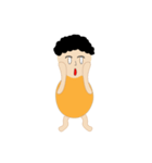a curly-haired boy（個別スタンプ：10）