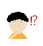 a curly-haired boy（個別スタンプ：14）