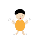 a curly-haired boy（個別スタンプ：15）