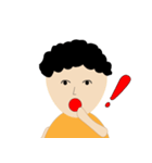 a curly-haired boy（個別スタンプ：16）