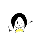 黒髪の女の子。（個別スタンプ：2）