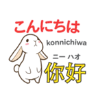 ウサギの毎日 日本語台湾語（個別スタンプ：2）