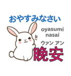 ウサギの毎日 日本語台湾語（個別スタンプ：4）