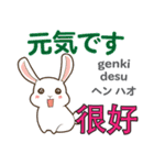 ウサギの毎日 日本語台湾語（個別スタンプ：18）