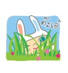 sassy white bunny（個別スタンプ：1）