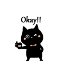 Cute Black Kitten (English ver.)（個別スタンプ：3）