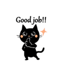 Cute Black Kitten (English ver.)（個別スタンプ：8）