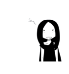 モノクロ少女（個別スタンプ：4）