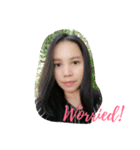 A straight face woman（個別スタンプ：8）