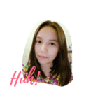 A straight face woman（個別スタンプ：9）