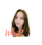 A straight face woman（個別スタンプ：13）