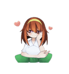 見つめる少女（個別スタンプ：3）