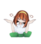 見つめる少女（個別スタンプ：5）