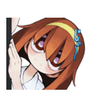 見つめる少女（個別スタンプ：14）