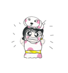 ...Miss. Sayaka and dog...^_^（個別スタンプ：10）