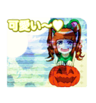 ラブリーハロウィンビーチひまわりんご（個別スタンプ：28）