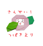 椿の折り紙スタンプ（個別スタンプ：3）