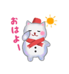 雪だるまネコさん 2018（個別スタンプ：1）