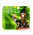 ラブリーハロウィン麻の葉んご（個別スタンプ：1）